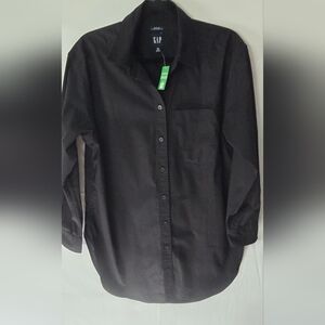 NWT GAP Long Sleeve Weekend Tunic Black Organic Cotton Women's Size XS
